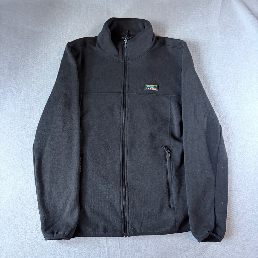 LL‎ Bean Mens Sweater Fleece Full Zip Jacket Black 501838 M REG